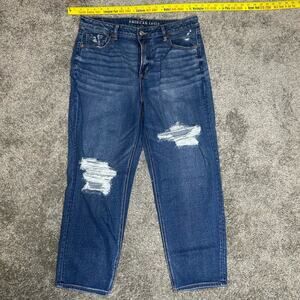 American Eagle Women's Size 16 MOM Straight Jean Distressed